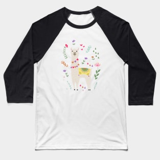 Festive Llama Baseball T-Shirt